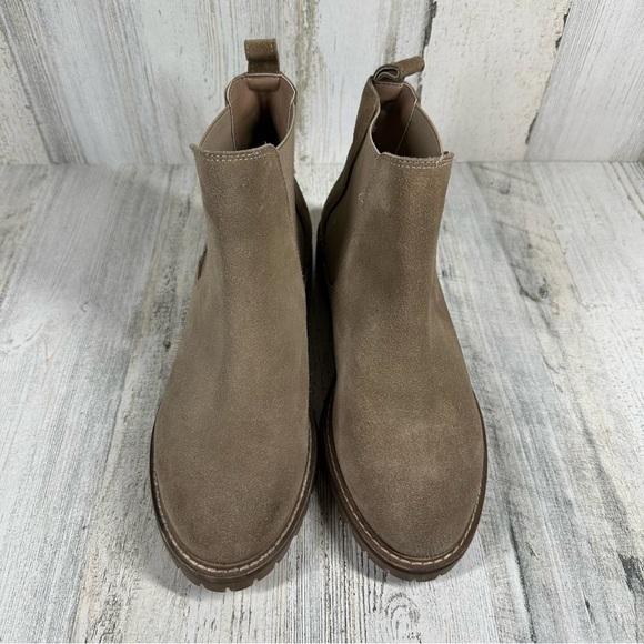 Steve Madden Leopold Tan Brown Leather Pull On Chelsea Ankle Boots #190 - Picture 3 of 12